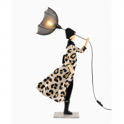  Skitso - Gold - Lampada da tavolo con paralume in tessuto "Little Girl" Machi - Colore: Marrone - 1 Lampadina E14 40W - 20 - SKU: MACHI 