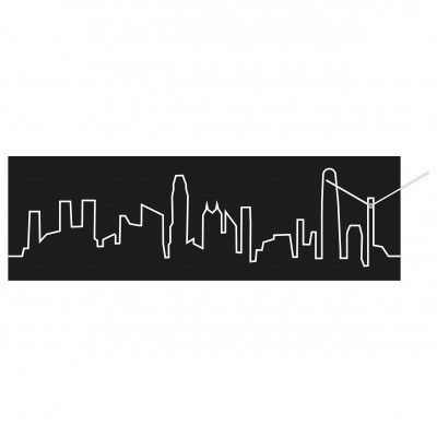 Progetti - Skyline - Orologio da parete con pannello in legno Honk Hong - Colore: Nero - SKU: 018300HKNE