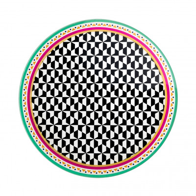 Vesta - Decor - Sottobottiglia rotondo in PMMA dal design moderno con decoro Ethnic - SKU: 04252D49