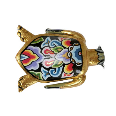 Tom's Drag - Scultura da tavolo in marmorino dal design eclettico con tartaruga - Colore: Multicolore - SKU: TOM004384