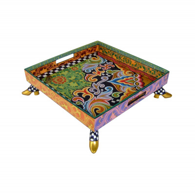  Tom's Drag - Vassoio grande da tavola in marmorino dal design eclettico - Colore: Multicolore - SKU: TOM004051 