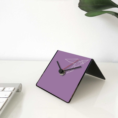 Design Object - Totem Collection - Orologio da scrivania per casa o ufficio in metallo con dedica "UCCELLO" - SKU: IT226