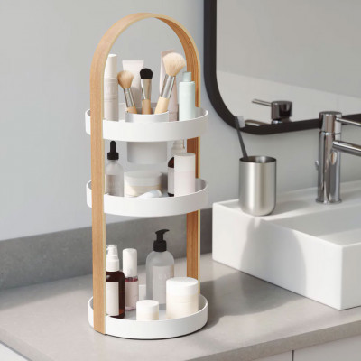 Umbra - Bellwood - Organizer per bagno - Colore: Bianco/Legno Naturale - SKU: 1015098-668