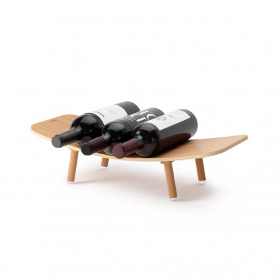  Umbra - Porta bottiglie da tavolo in legno dal design moderno ed elegante "Vinola" - Colore: Legno - SKU: 1018289-390 
