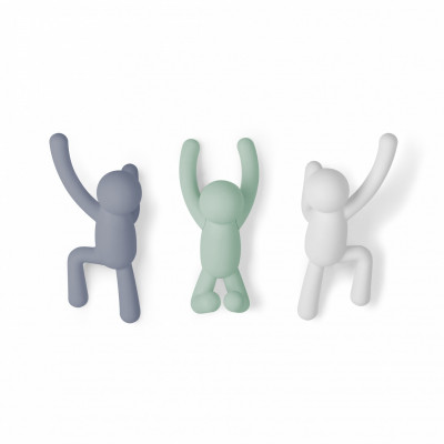  Umbra - Buddy - Ganci da parete Moderni in plastica Set 3pz - SKU: 318165 