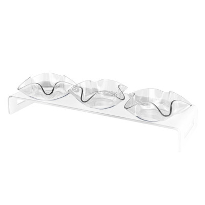 Vesta Happy Antipastiera rettangolare con 3 ciotole dal design elegante Colore: Trasparente