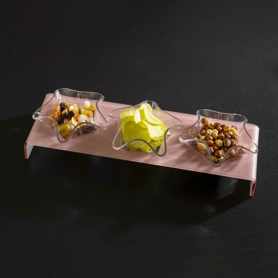  Vesta - Happy - Antipastiera rettangolare con 3 ciotole dal design elegante - SKU: 58904 