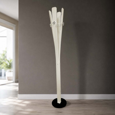 Vesta - Vera - Appendiabiti da terra con struttura in metallo e plexiglass dal design moderno - Colore: Bianco/Nero - SKU: 2501613