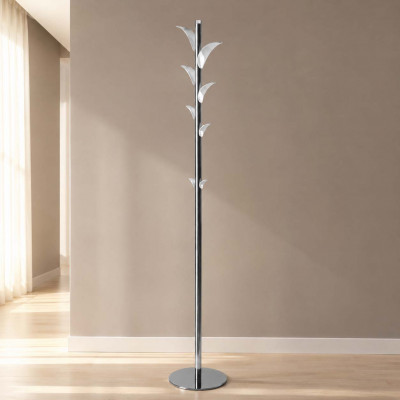 Vesta - Simply - Attaccapanni da terra elegante con base in metallo e ganci in plexiglass - Colore: Bianco/Tortora - SKU: 1374432