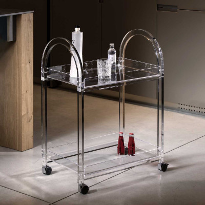  Vesta - Like Water - Carello con ripiano e ruote - Colore: Trasparente - SKU: 0600400 