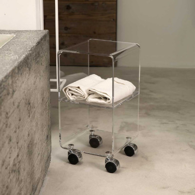 Vesta - Carrello in plexiglass in stile moderno per bagno "Multy Xs" - Colore: Trasparente - SKU: 0980200