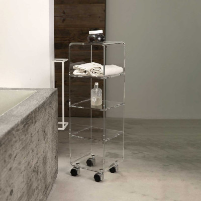 Vesta - Carrello multiuso per accessori del bagno con struttura in plexiglass "Multy" - Colore: Trasparente - SKU: 0970200