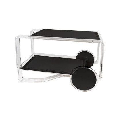 Vesta Finlandia Carrello portavivande con ruote e struttura in plexiglass Colore: Nero