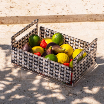  Vesta - Like Water - Cassetta porta frutta in plexiglass dal design elegante - Colore: Marrone - SKU: 04386D32 