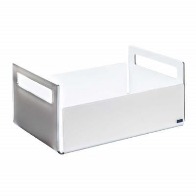 Vesta Like Water Cassetta frutta con struttura in plexiglass dalle linee moderne ed eleganti Colore: Tortora/Bianco