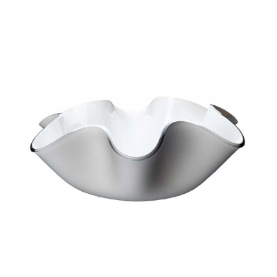 Vesta Soft Centrotavola piccolo in plexiglass dalle linee moderne Colore: Bianco/Tortora