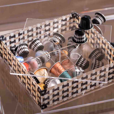  Vesta - Break - Contenitore multiuso con 4 scomparti decorato - Colore: Marrone - SKU: 04391D32 