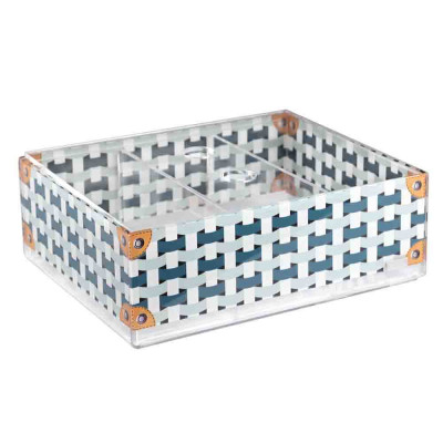  Vesta - Break - Contenitore multiuso con 3 scomparti decorato - Colore: Celeste - SKU: 0438779 