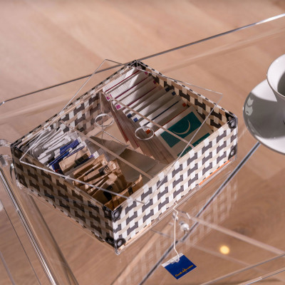  Vesta - Break - Contenitore multiuso con 3 scomparti decorato - Colore: Marrone - SKU: 04387D32 