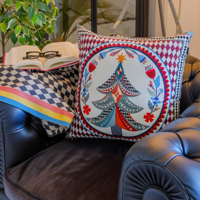  Vesta - Albero - Cuscino in tessuto 50x50 a tema natalizio - Colore: Multicolore - SKU: 04236AL 