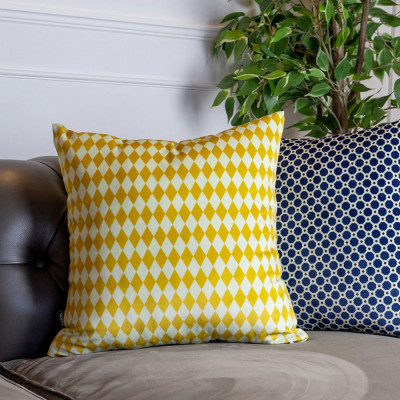 Vesta - Decor - Cuscino piccolo con fodera in poliestere con decoro 40x40 - Colore: Giallo - SKU: 0423539