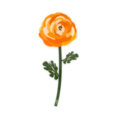 Vesta - Special Moments - Fiore di ranuncolo in plexiglass per vaso - Colore: Arancione - SKU: 04414.150