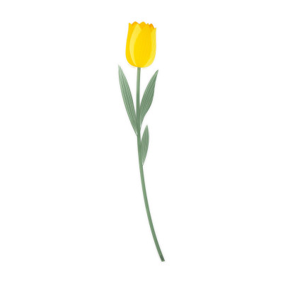 Vesta - Funny flowers - Fiore di tulipano grande in plexiglass per vaso - Colore: Giallo - SKU: 04431.139