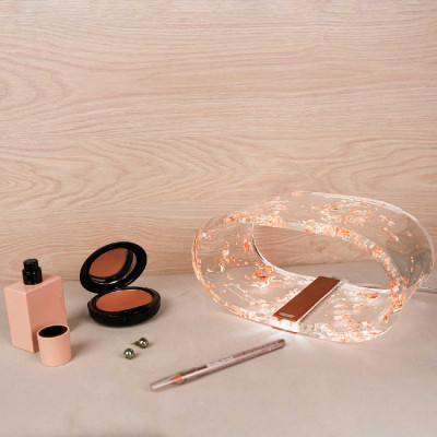 Vesta Future Lampada da comodino LED di design con anelli intrecciati Colore: Rame