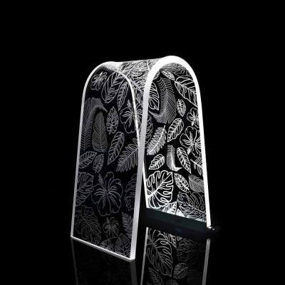  Vesta - Arc - Lampada da tavolo a LED in plexiglas dal design moderno Bora Bora - 1 Lampadina Led Integrato 12W - Gradi Kelvin 4000k Luce Naturale - IP20 - SKU: 08169JUN 