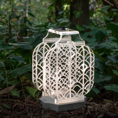  Vesta - Atena - Lampada da tavolo piccola ricaricabile a LED in plexiglass dal design moderno - Colore: Avorio - 1 Lampadina Led Integrato 12W - Gradi Kelvin 4000k Luce Naturale - IP20 - SKU: 0439229 
