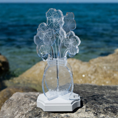  Vesta - Margot - Lampada da tavolo ricaricabile a led dal design moderno ed elegante - Colore: Trasparente - 1 Lampadina Led Integrato - IP20 - SKU: 0441929 