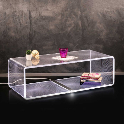 Vesta - Flots - Lampada da terra a LED grande in plexiglas in stile moderno versione Flots - Colore: Trasparente - 1 Lampadina Led Integrato 8W - Gradi Kelvin 3000k Luce Calda - SKU: 0710601