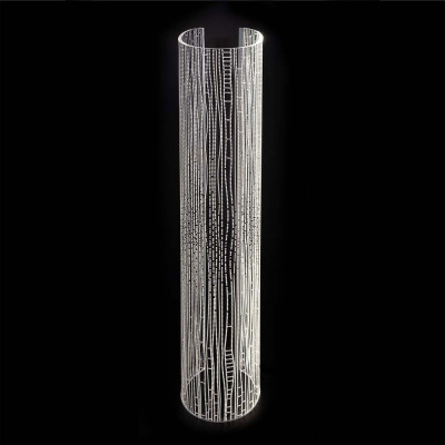 Vesta - Wave - Lampada da terra a led struttura in plexiglas dal design moderno Calypso - Colore: Trasparente - 1 Lampadina Led Integrato 12W - Gradi Kelvin 3000k Luce Calda - IP20 - SKU: 0108254