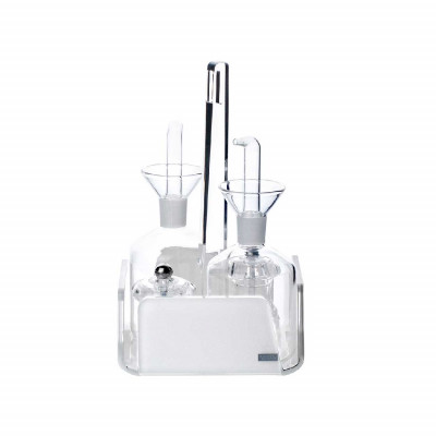 Vesta Like Water Menage portacondimenti da tavola con struttura in plexiglass dalle linee moderne Colore: Bianco