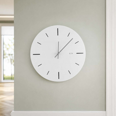 Vesta R2 Orologio da parete moderno per cucina con lancette in metallo Colore: Bianco