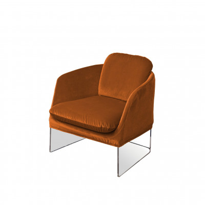 Vesta Casanova Poltrona in plexiglass dal design moderno con seduta in poliestere sfoderabile Colore: Arancione