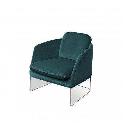 Vesta Casanova Poltrona in plexiglass dal design moderno con seduta in poliestere sfoderabile Colore: Ottanio