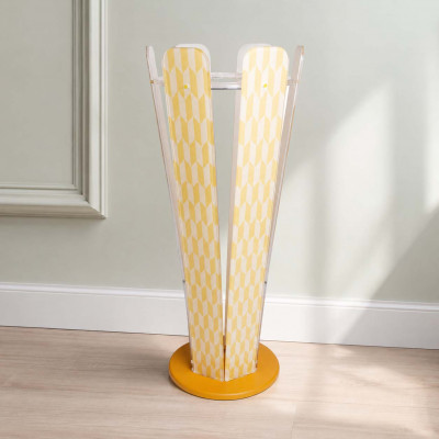 Vesta Vera Porta ombrelli con struttura in metallo e plexiglass dal design moderno Colore: Bianco/Giallo