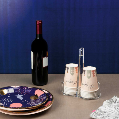  Vesta - Like Water - Portabicchieri verticale in plexiglass per 2 file di bicchieri di plastica - SKU: 02704 