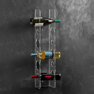 Vesta - Eno - Portabottiglie da parete in plexiglass dal design moderno - Colore: Trasparente - SKU: 0050300