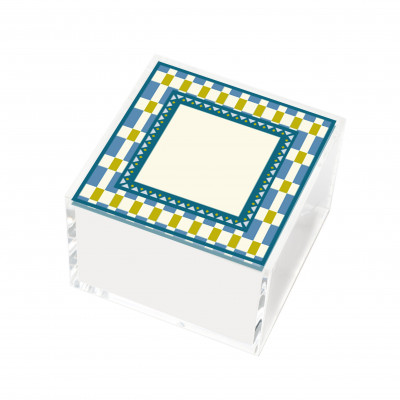 Vesta Happy Beaty Portagioie quadrato piccolo in plexiglass con coperchio Colore: Celeste