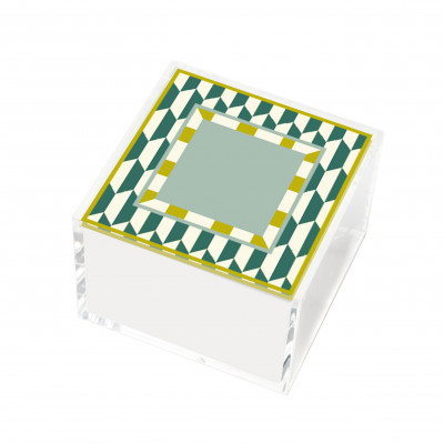 Vesta Happy Beaty Portagioie quadrato piccolo in plexiglass con coperchio Colore: Verde