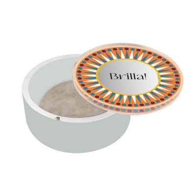 Vesta Happy Beaty Portagioie rotondo grande in plexiglass con coperchio Colore: Arancione
