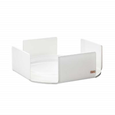 Vesta Like Water Portapiatti orizzontale in plexiglass moderno per piatti di plastica o carta Colore: Bianco