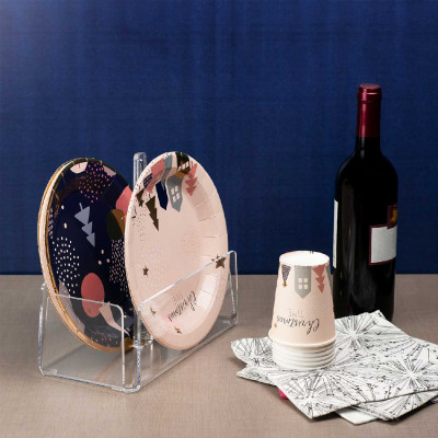  Vesta - Like Water - Portapiatti verticale in plexiglass moderno per piatti di plastica o carta - SKU: 02604 