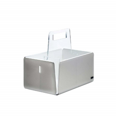 Vesta Like Water Portaposate grande in plexiglass dalle linee morbide e moderne Colore: Bianco/Tortora