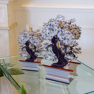  Vesta - Bonsai - Profumatore in vetro con copertura in plexiglass gelsomino grande - Colore: Bianco - SKU: 7502030 