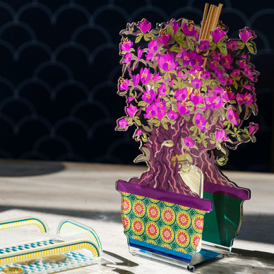  Vesta - Magnolia - Profumatore per ambiente in plexiglass con bastoncini fragranza inclusa da 100ml - Colore: Viola - SKU: 7502118 