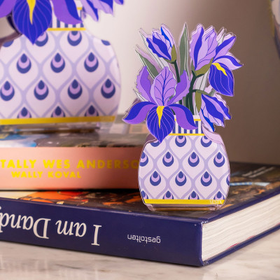  Vesta - Iris - Profumatore per ambiente in plexiglass con bastoncini fragranza inclusa da 50ml - Colore: Viola - SKU: 7506118 