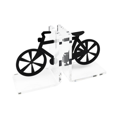 Vesta Bicicletta Reggilibri set 2pz con struttura in plexiglass dalle linea moderna Colore: Nero